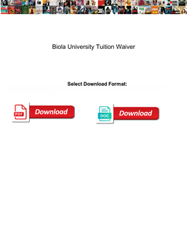 Biola University Tuition Waiver