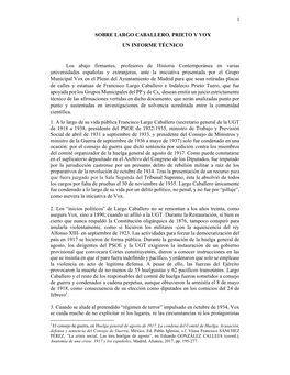 1 Sobre Largo Caballero, Prieto Y Vox Un Informe