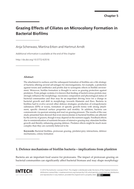 Grazing Effects of Ciliates on Microcolony Formation in Bacterial Biofilms