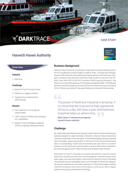 Darktrace Case Study: Harwich Haven Authority, UK Public Infrastructure