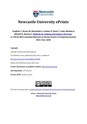 Newcastle University Eprints