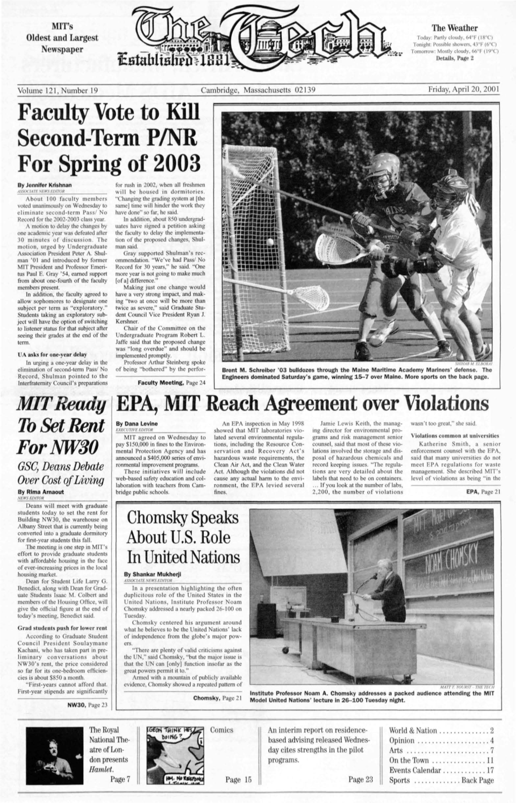 Faculty Vote to Kill Second-Term PINR for Spring of 2003