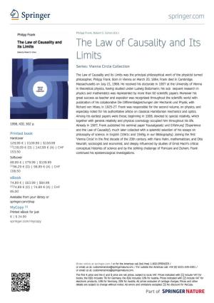 The Law of Causality and Its Limits Series: Vienna Circle Collection