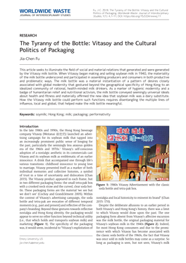 Vitasoy and the Cultural Politics of Packaging Jia-Chen Fu