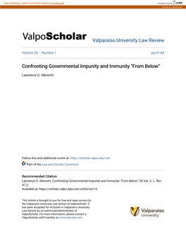 Confronting Governmental Impunity and Immunity "From Below"