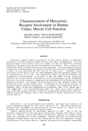 Characterization of Muscarinic Receptor Involvement in Human