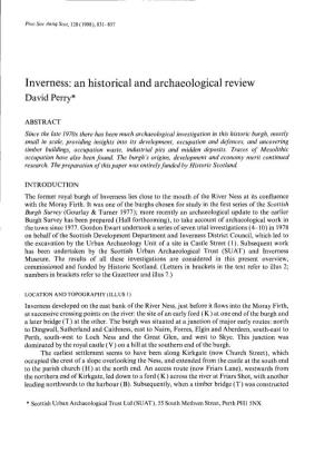 Inverness Historican :A Archaeologicad an L L Review David Perry*