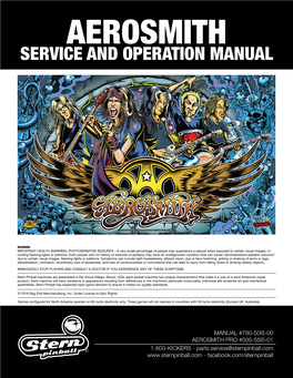 Aerosmith Operation and Parts Manual