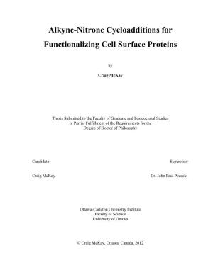 Alkyne-Nitrone Cycloadditions for Functionalizing Cell Surface Proteins
