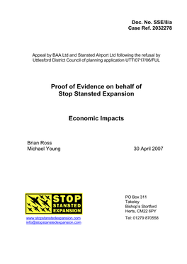 Proof of Evidence on Behalf of Stop Stansted Expansion Economic