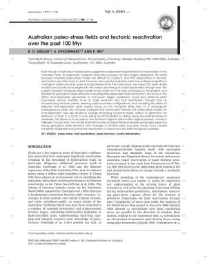 Australian Paleo-Stress Fields and Tectonic Reactivation Over the Past