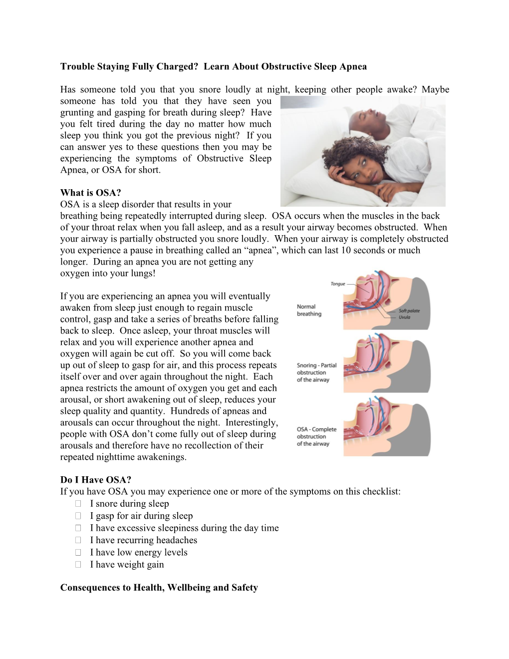 Learn About Obstructive Sleep Apnea