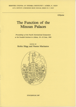 The Function of the Minoan Palaces