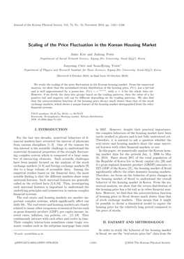 Scaling of the Price Fluctuation in the Korean Housing Market
