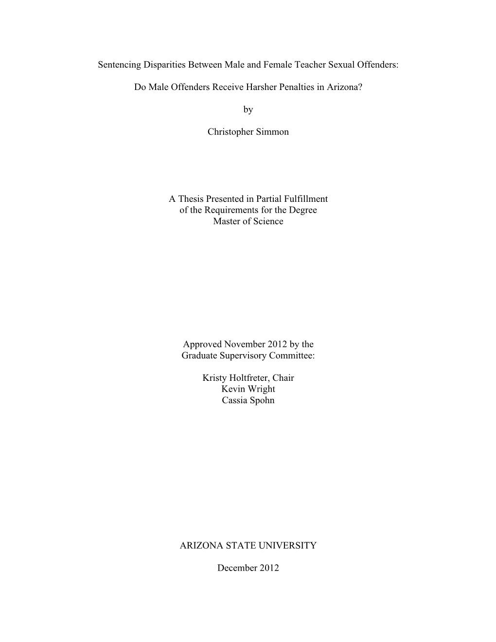 Sentencing Disparities Between Male and Female Teacher Sexual Offenders