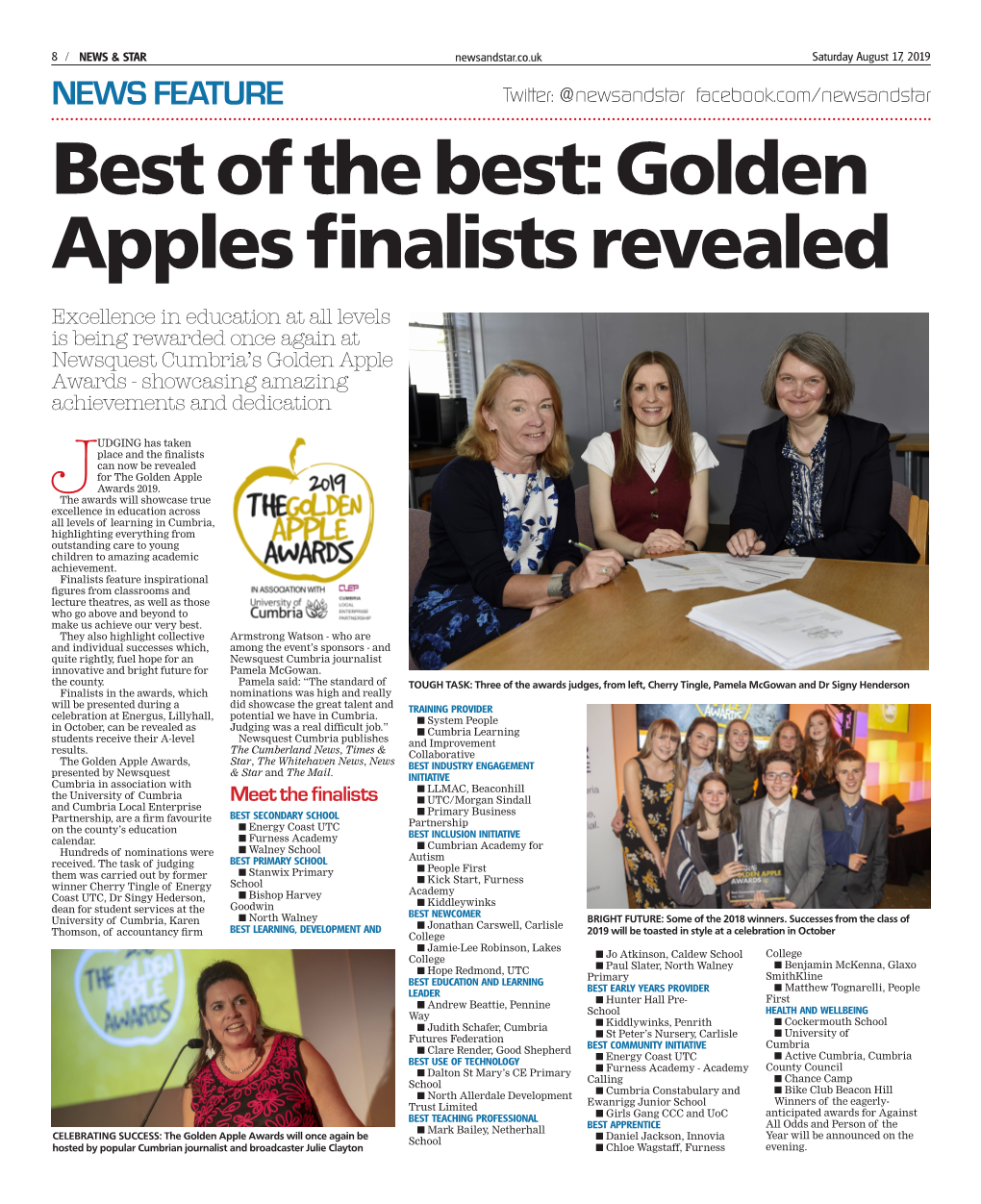 Golden Apples Finalists Revealed
