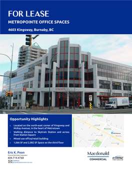 For Lease Metropointe Office Spaces