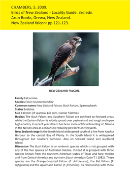 CHAMBERS, S. 2009. Birds of New Zealand - Locality Guide
