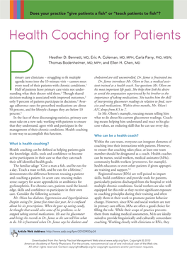Health Coaching for Patients with Chronic Illness
