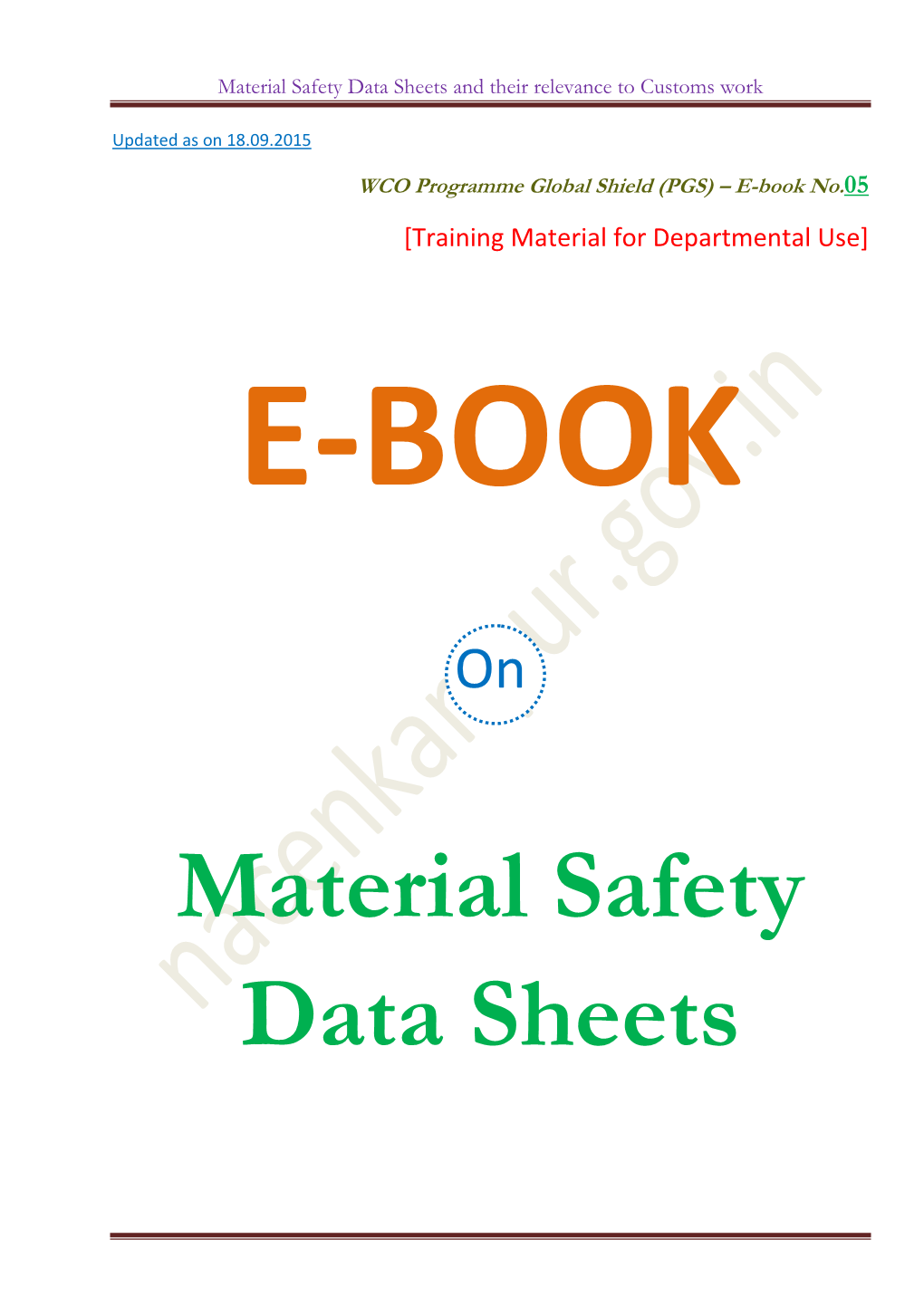 Material Safety Data Sheets and Their Relevance to Customs Work