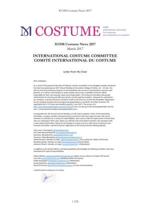 ICOM Costume Newsletter 2017:1