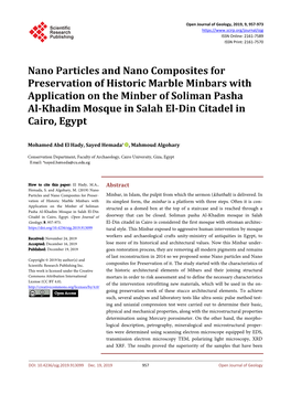 Nano Particles and Nano Composites for Preservation of Historic Marble