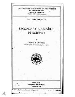 Secondary Education in Norway