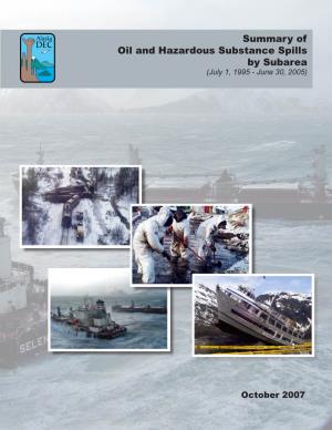 Summary of Oil and Hazardous Substance Spills by Subarea (July 1, 1995 - June 30, 2005)