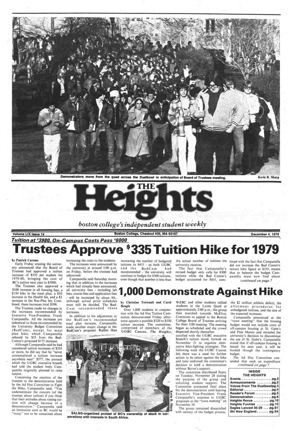 Trustees Approve $335 Tuition Hikefor 1979