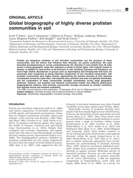 Global Biogeography of Highly Diverse Protistan Communities in Soil