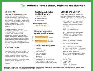 Pathway: Food Science, Dietetics and Nutrition