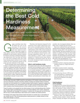 Determining the Best Cold Hardiness Measurement