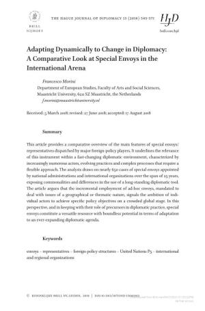 Adapting Dynamically to Change in Diplomacy: a Comparative Look at Special Envoys in the International Arena