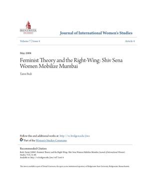 Feminist Theory and the Right-Wing: Shiv Sena Women Mobilize Mumbai Tarini Bedi