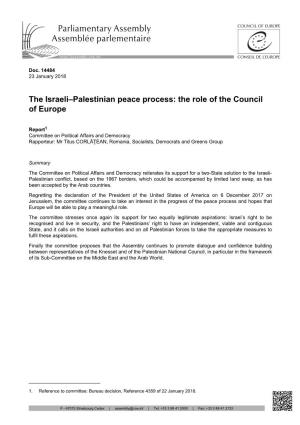 The Israeli–Palestinian Peace Process: the Role of the Council of Europe