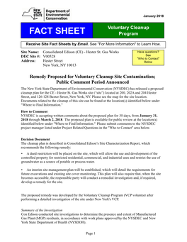 Hester St. Gas Works Have Questions? DEC Site #: V00528 See "Who to Contact" Address: Hester Street Below New York, NY 10013