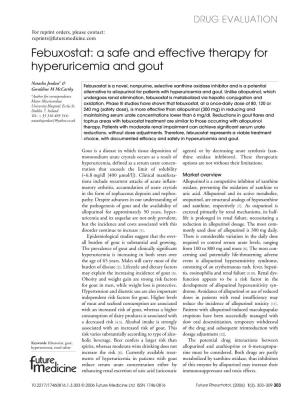 Febuxostat: a Safe and Effective Therapy for Hyperuricemia and Gout