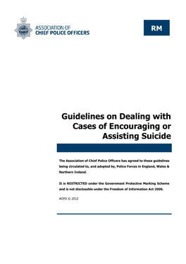 Guidelines on Dealing with Cases of Encouraging Or Assisting Suicide (October 2012)