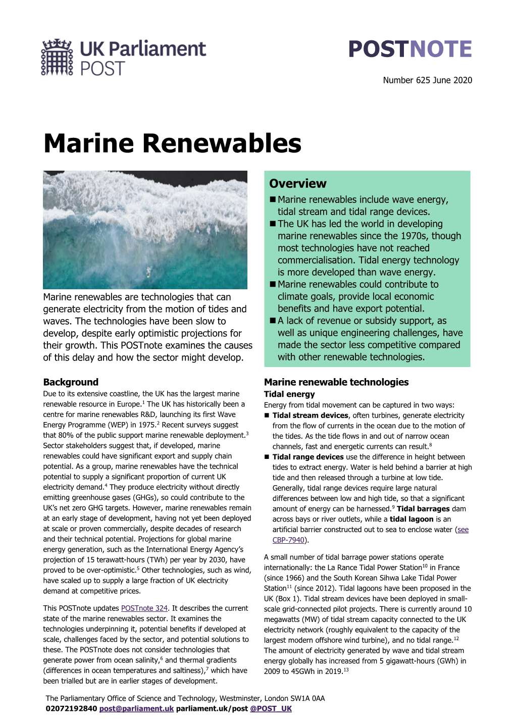 Marine Renewables