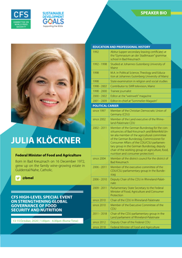 H.E. Julia Klöckner