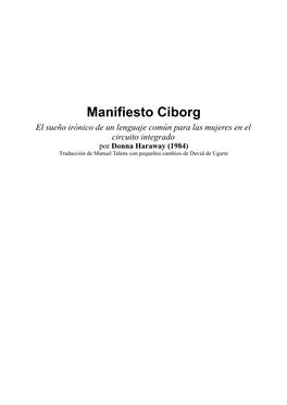 Manifiesto Ciborg