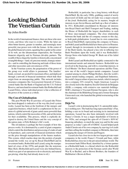 Looking Behind the Venetian Curtain