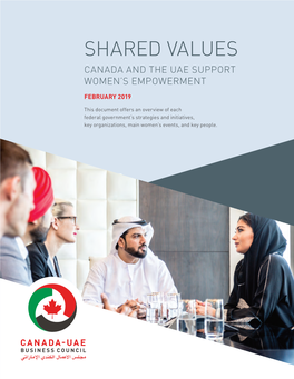 Shared Values Canada and the Uae Support Women’S Empowerment