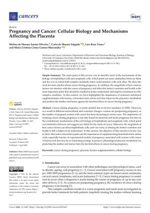 Pregnancy and Cancer: Cellular Biology and Mechanisms Affecting the Placenta