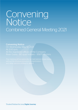 Convening Notice Combined General Meeting 2021