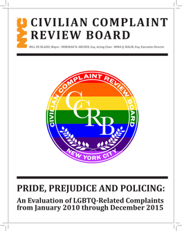 Read the CCRB Issues Report on LGBTQ-Related