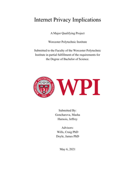 Internet Privacy Implications Research and Draft