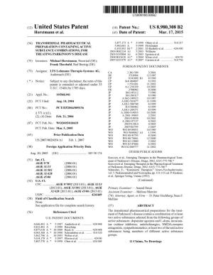 (12) United States Patent (10) Patent No.: US 8,980,308 B2 Horstmann Et Al