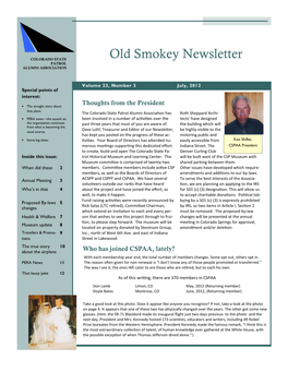 Old Smokey Newsletter PATROL ALUMNI ASSOCIATION