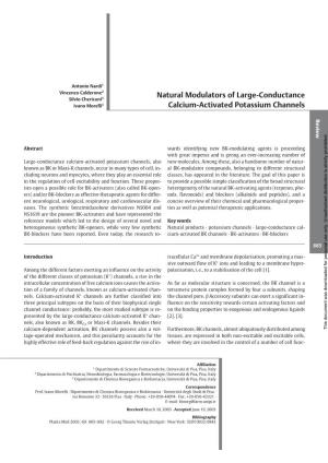 Natural Modulators of Large-Conductance Calcium